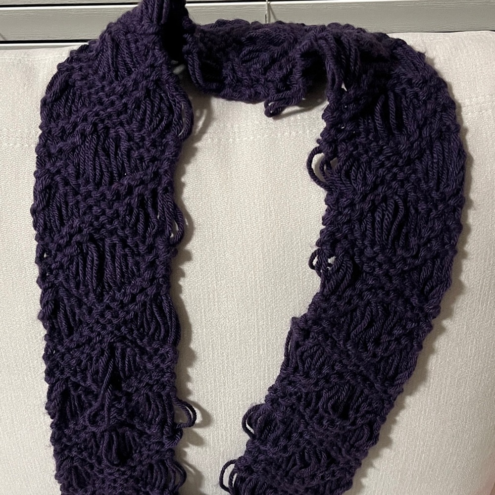 Hand Crocheted Purple Scarf